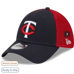 NWT Men's Minnesota Twins New Era Navy Team Neo 39THIRTY Flex Hat